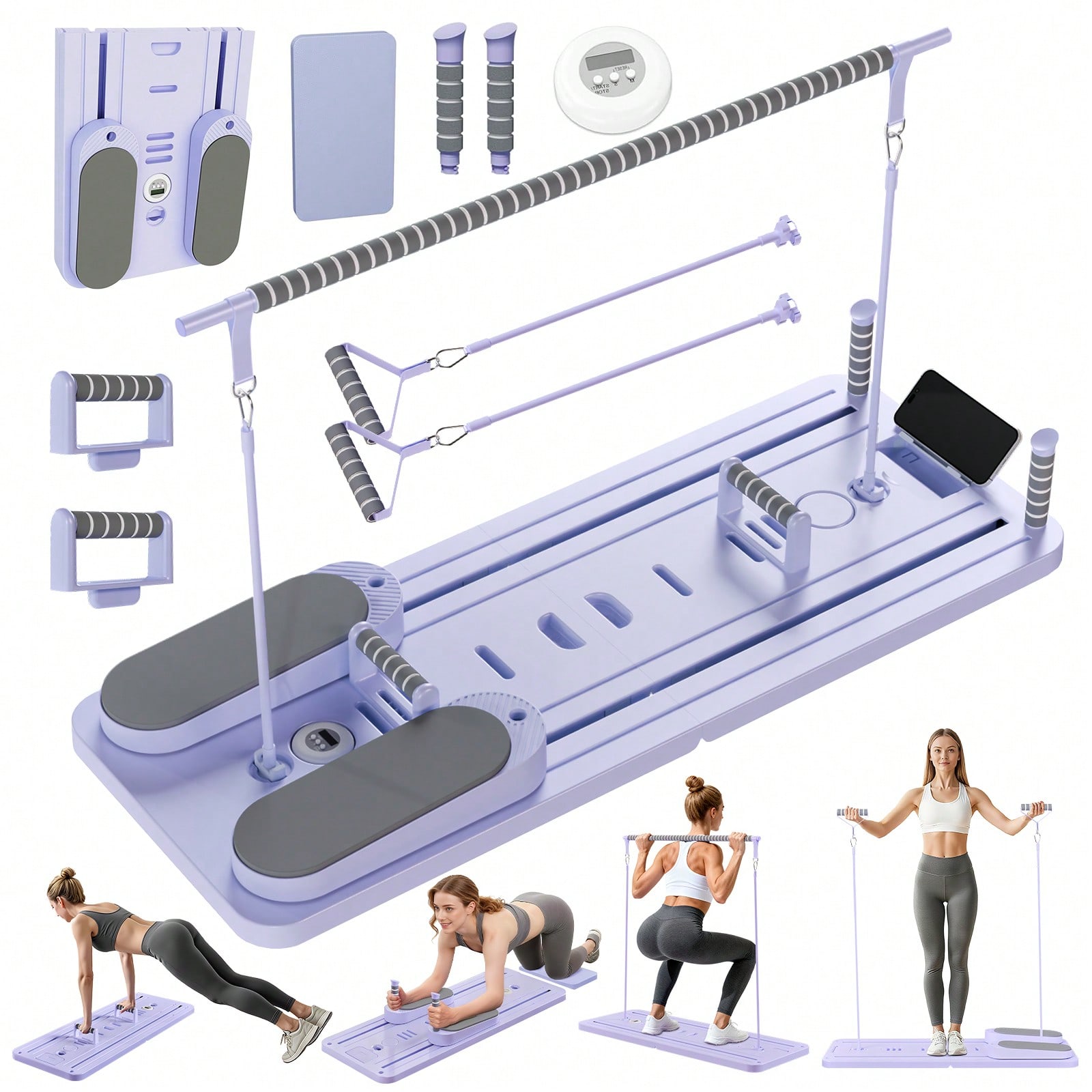 Pilates & Yoga Vida - Reformer do pilatesu z drążkiem, deska