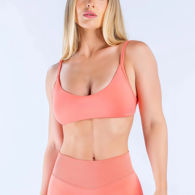 Pilate Yoga Workout - Biustonosz sportowy HISTELLO Impact z dekoltem