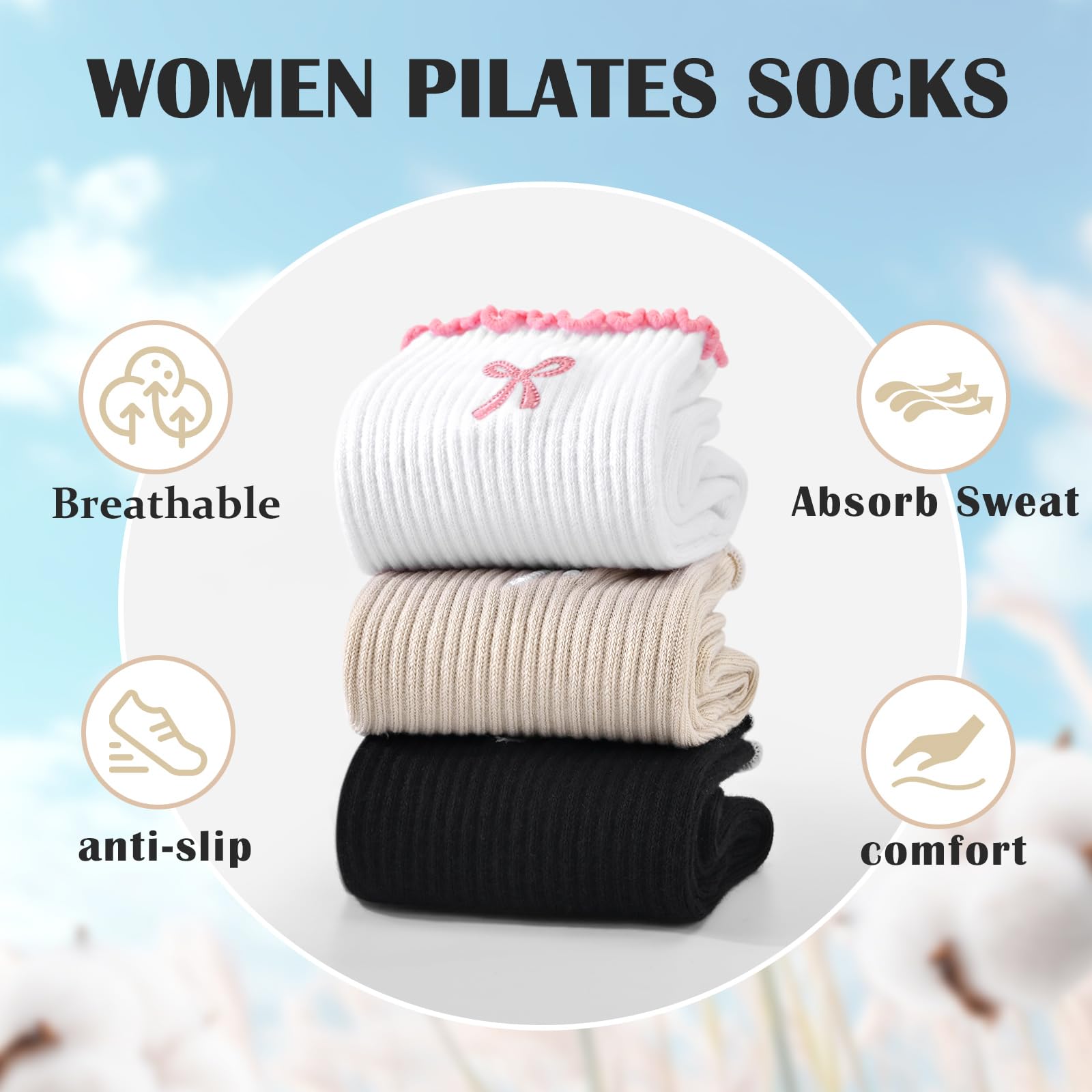 3 pary antypoślizgowych skarpe – Medias Para Pilates Y Yoga recenzja i cena