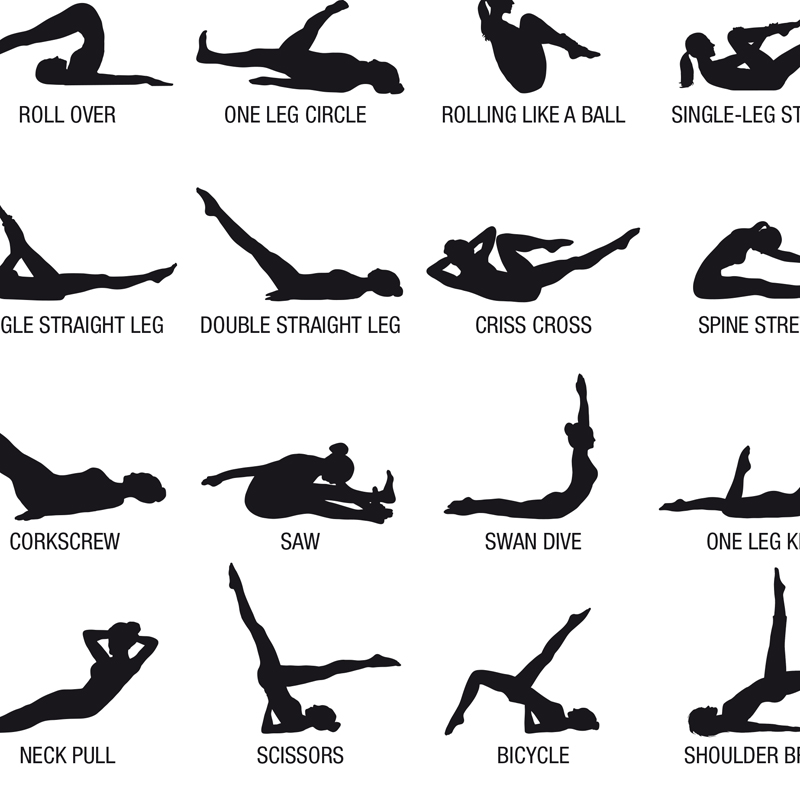 Plakat bez ramy z schematem ćw – Pilate Yoga Workout recenzja i cena